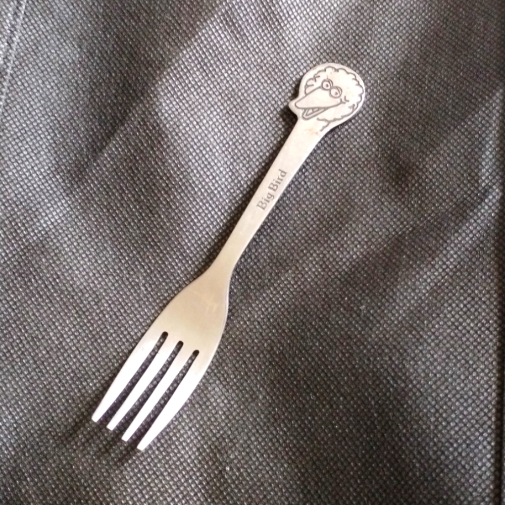 VTG Big Bird Sesame Street Youth Child Fork Demand Muppets Stainless Korea